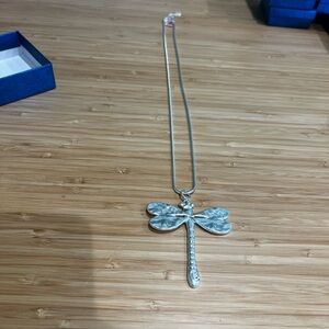 Silver Dragonfly Pendant Necklace (2 available)